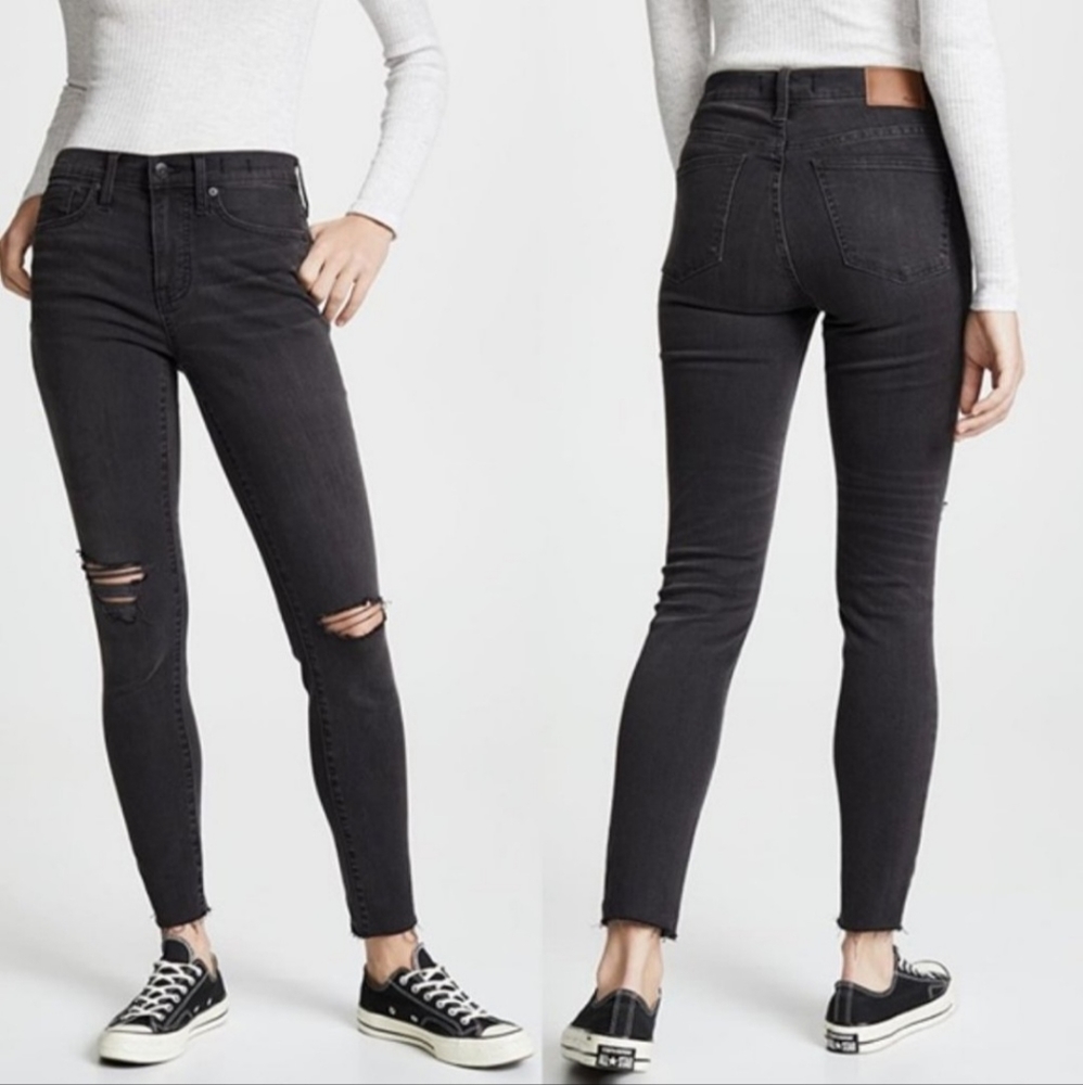 Madewell High rise‎ Skinny Jeans Faded Black 9" Womens 25